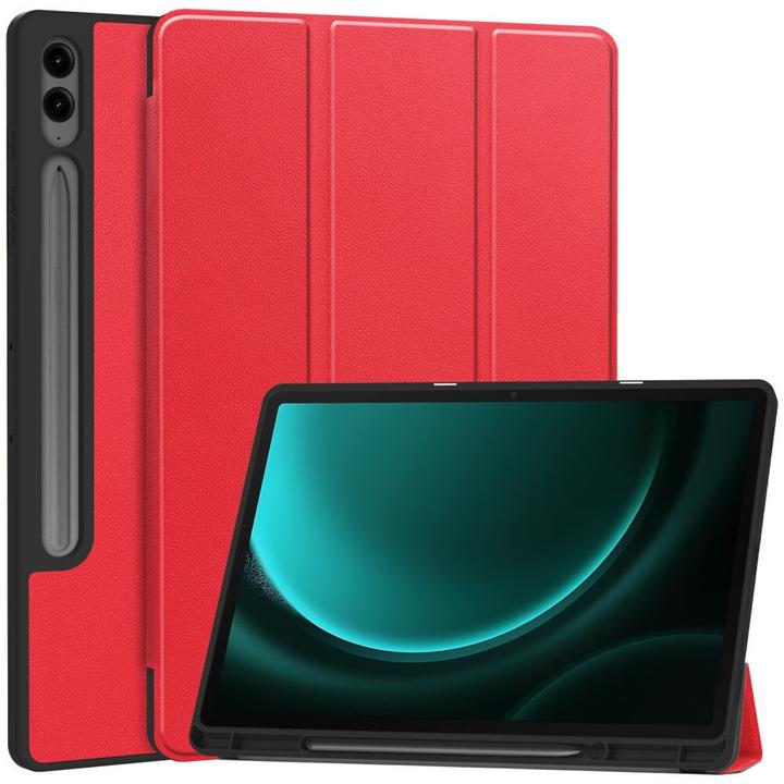 Image du produit Cover-Discount Galaxy Tab S9+ / S9 FE+ - Étui intelligent en silicone rouge (Galaxy Tab S9+, Galaxy Tab S10+, Galaxy Tab S9 FE)