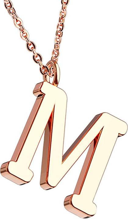 Star Piercing Kette rosegold Anhänger Buchstabe M (Chirurgenstahl 316L, ohne Messing)
