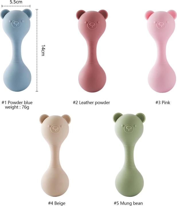 Immagine prodotto Activity Board Sonagli per bambini orsetto in silicone Giocattolo per bambini 0-12 mesi Sonaglio in silicone