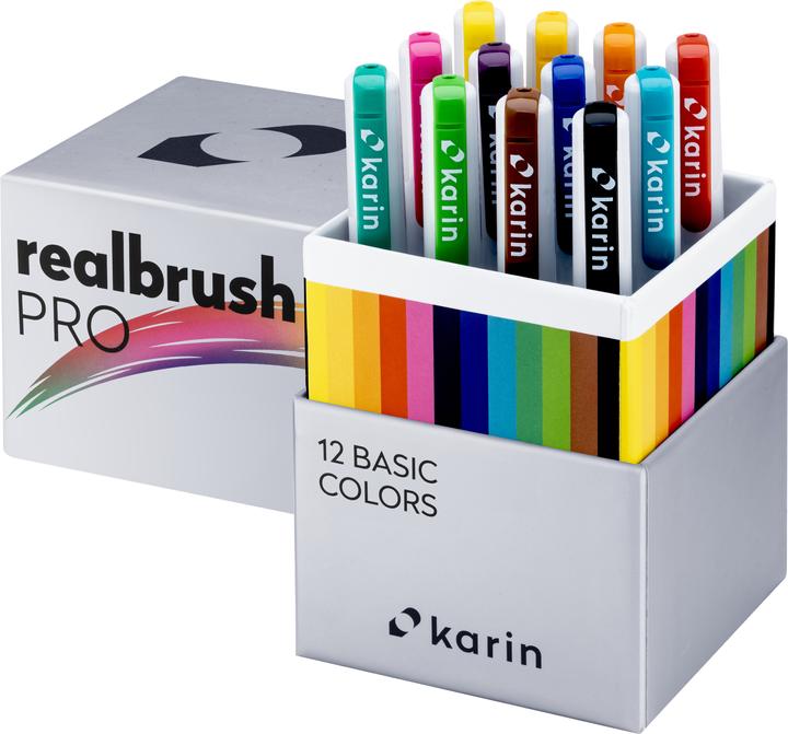 Produktbild Karin Real Brush Pen Pro 0.4mm (Mehrfarbig, 12 x)