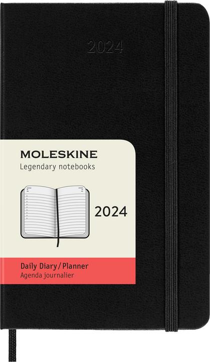 Actual product image Moleskine 12 Month Daily Calendar 2024, Pocket/A6, Black (A6, English)