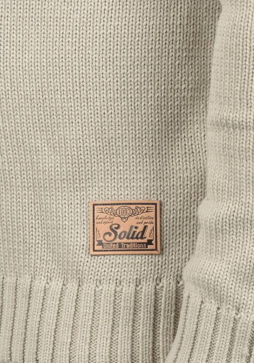 Image du produit Solid Petro Pull En Grosse Maille À Col Camionneur Pull-Over Pour Homme Avec Col Droit Avec Fermetur (XL)