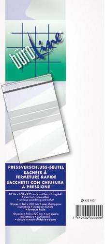 Produktbild BüroLine Pressverschluss Beutel 220x305mm mit Beschriftungsfeld (10 Stück)