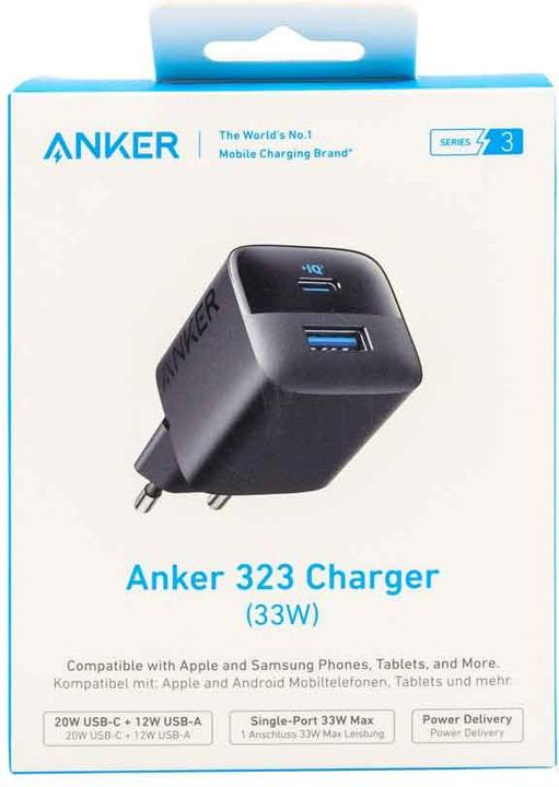 Immagine prodotto Anker 323 Caricabatterie a doppia porta da 33W, spina UE (33 W)