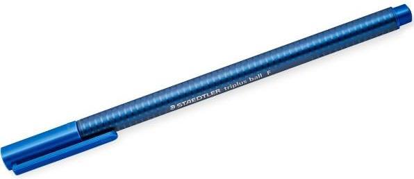 Actual product image Staedtler triplus ball 437 Triangular biros, single product, blue, line width F (Blue, 1 x)