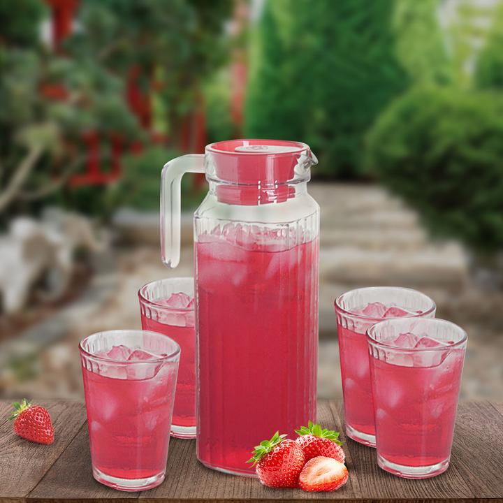 Actual product image Excellent Houseware Glass jug and 4x drinking glasses in a set (0.20 l, 5 x)
