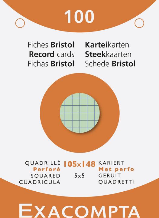 Produktbild Exacompta Karteikarten (A6, 205 g/m², 100 x)
