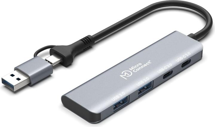 Image du produit MicroConnect Hub USB 3.0 4 ports avec (USB-C, 4 Ports)