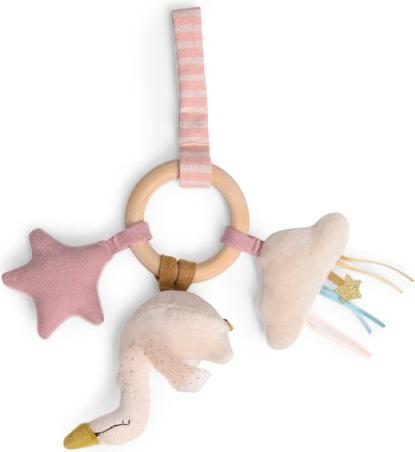 Actual product image Moulin Roty Wooden ring rattle swan, La Petite Ecole de Danse