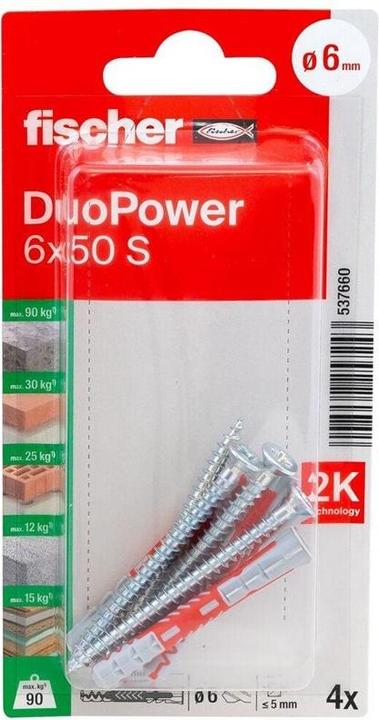 Produktbild Fischer DuoPower 6x50 S K (4) (4 Stk.)
