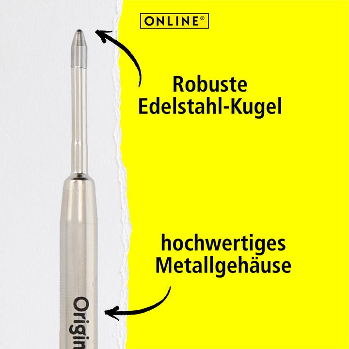 Produktbild Online Kugelschreiberminen M schwarz, 6 St. (Ersatzmine, Schwarz, 0.60 mm)
