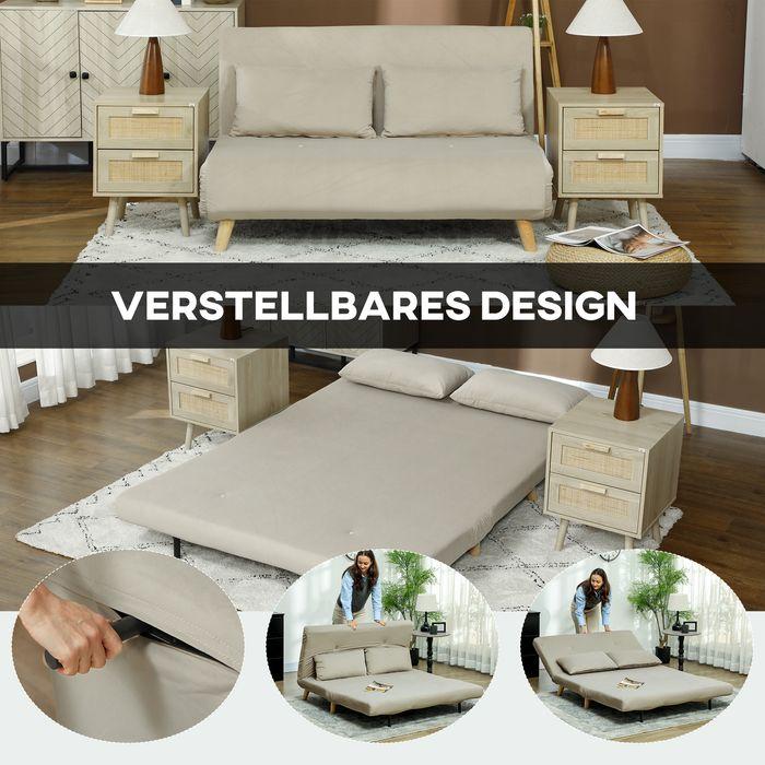 Immagine prodotto Swisshandel24 Schlafsofa Sofa mit Schlaffunktion 130 X 78 cm Couch mit Lendenkissen, Beige