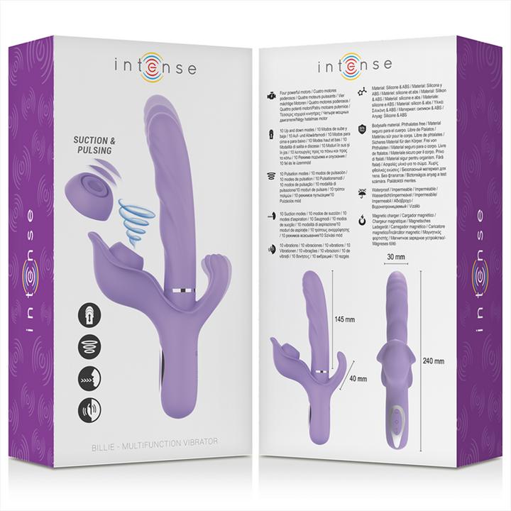 Produktbild Intense Billie Vibrador Multifunción Recargable Succionador Con Pulsador Morado
