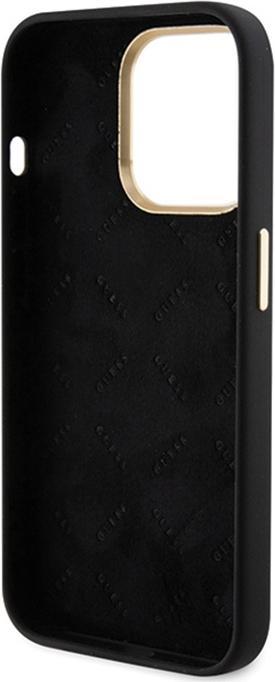 Actual product image Guess GUHCP15LSMBSLK iPhone 15 Pro 6.1" czarny/black hardcase Silicone Script Metal Logo & Frame (Apple iPhone 15 Pro)