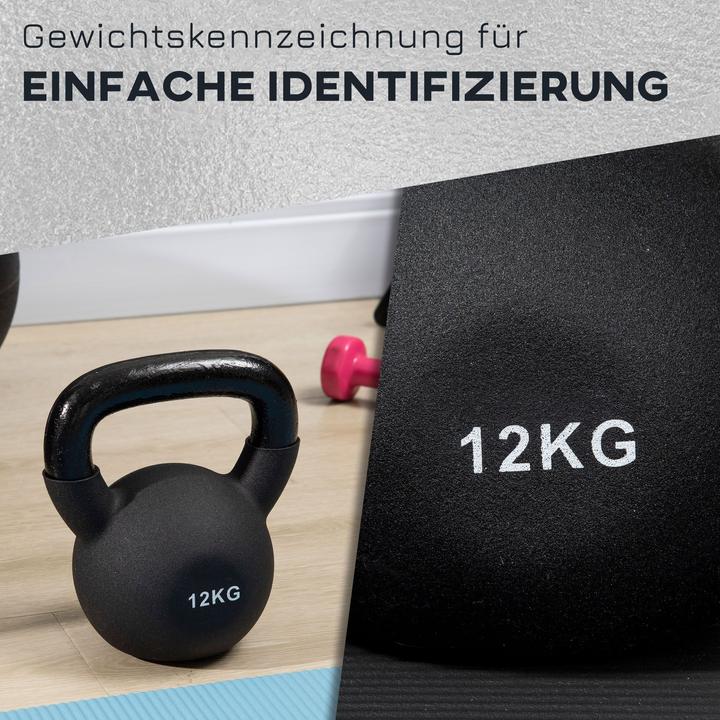 Image du produit Homcom Haltère à boule avec revêtement en néoprène (1 x 12 kg)