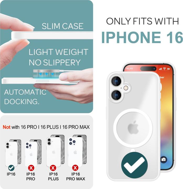 Image du produit Nalia Étui hybride mat avec fonction MagSafe (Apple iPhone 16)