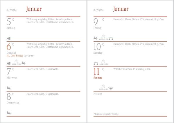 Image du produit Der kleine Mondkalender 2026 (Couverture rigide, Allemand)