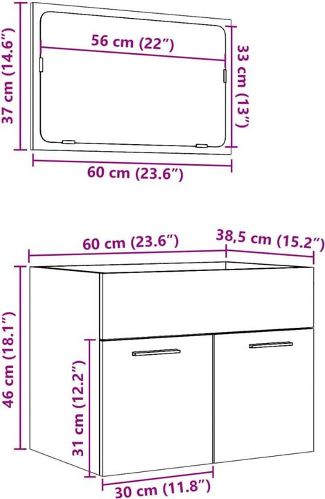 Produktbild VidaXL 2-tlg. Badmöbel-Set