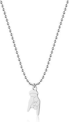 Sagapo S'Agapõ - Original steel necklace Rock 'n' Roll Smile SSM004 (Stahl)