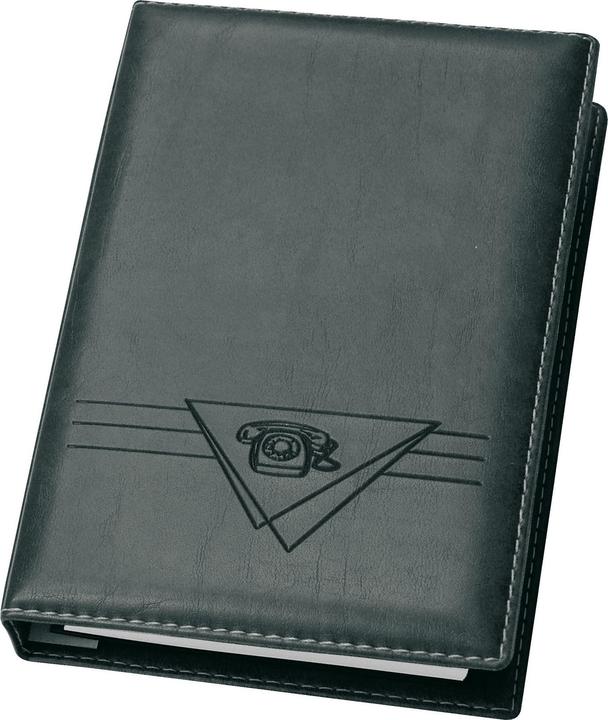 Produktbild Veloflex Telefonbuch Exquisit, 4-Rund-Ring-Mechanik, 16 mm, A5, 145 x 225 mm, schwarz (A5, 225 mm, 1 Stück)