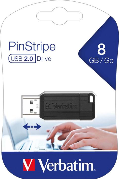 Produktbild Verbatim PinStripe (8 GB, USB 2.0, USB-A)