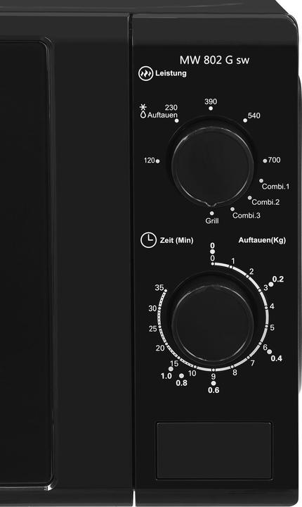 Actual product image Exquisit MW802G black, with grill function (20 l)