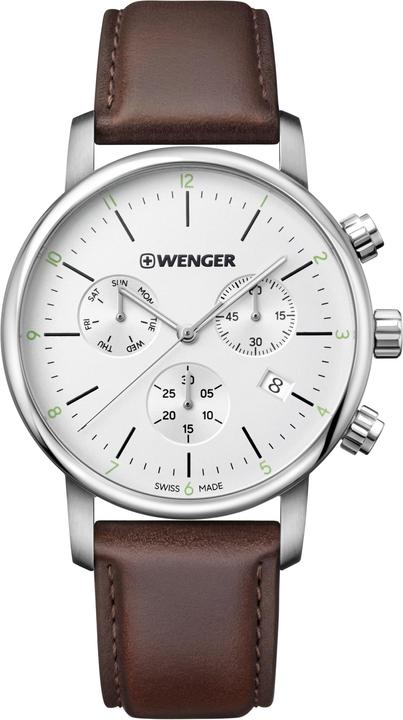 Actual product image Wenger Urban Classic Chrono (Analogue wristwatch, Chronograph, Swiss made, 44 mm)