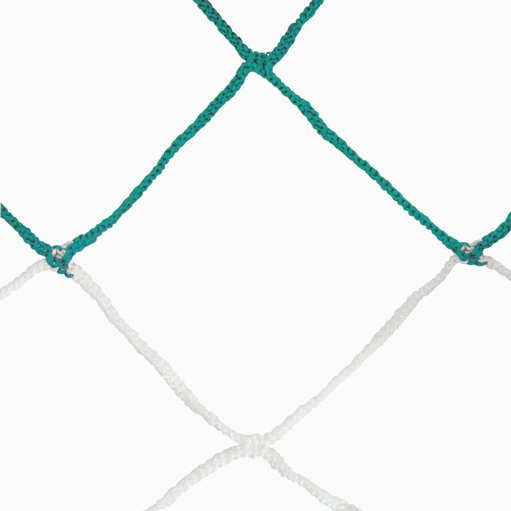 Sporti Paar bicolor 4mm geflochtene Fussballnetze für 11er Mannschaften einfache Maschen 120 Bienenwabe