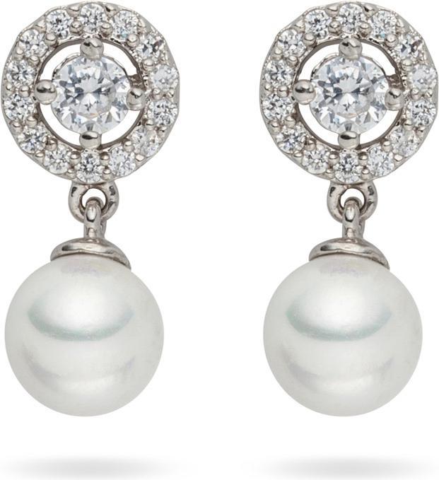 Produktbild Lulu & Jane Damen Messing Zirkonia Muschelkernperle silber - 29545 (Messing)