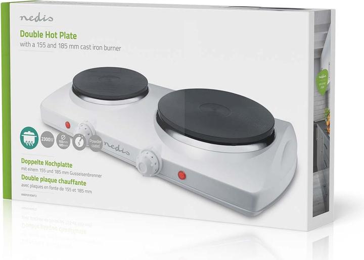 Produktbild Nedis Elektro-Heizplatte | Kpchzone: 2 | 2300 W | Überhitzungsschutz | Weiss