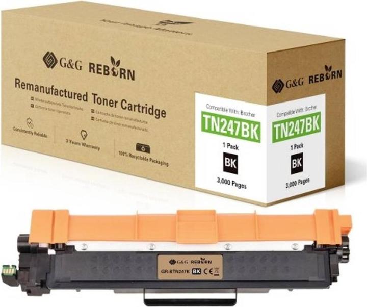 Actual product image G&G Toner replaces Brother TN-247BK Compatible Black 3000 pages Reborn remanu