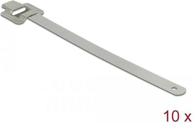 Produktbild Delock Kabelbinder Edelstahl wiederverwendbar mit Faltverschluss L 400 x B 10 mm 10 Stück (Kunststoffkabelbinder, 10 mm, 10 Stk.)
