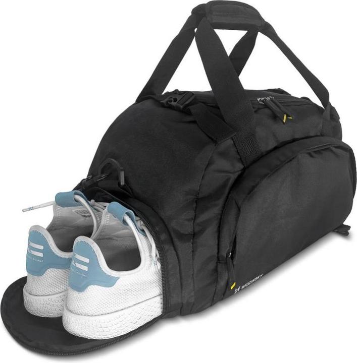 Immagine prodotto Wozinsky Borsa da viaggio sportiva Zaino Bagaglio a mano 40x20x25 cm per aereo Nero (WSB-B01) (16 l)