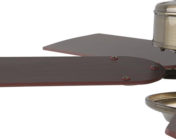 Actual product image Beliani Ceiling fan with light dark wood colour / gold BEGEJ (90 dB)