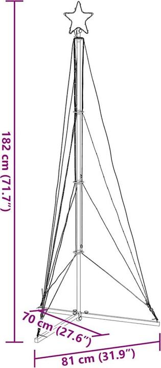 Immagine prodotto VidaXL Illuminazione per albero di Natale 363 LED bianco caldo 182 cm