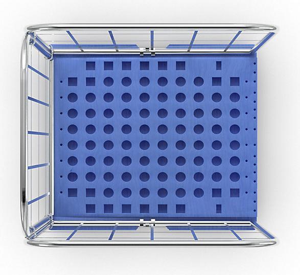 Image du produit ESB Roll-conteneur à plancher incliné, 3 côtés, bleu. (500 kg)