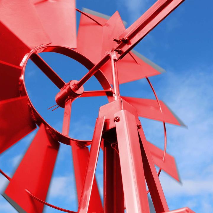Image du produit Wiltec Moulin à vent rouge de 245 cm de haut Carillon de jardin