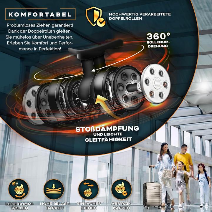 Actual product image Tillvex 3-teiliges Reisekoffer-Set mit Kofferwaage, Gepäckanhänger & Kofferbänder (M (50 - 90l), L (90 - 115l), XL (from 140l))