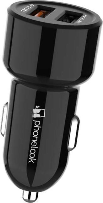 Actual product image PhoneLook 30W Universal Double USB Car Cigarette Lighter Charger Quick Charge 3.0