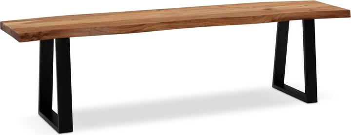 FineBuy Dining room bench Acacia solid wood dining bench Tree edge kitchen bench (40 cm)