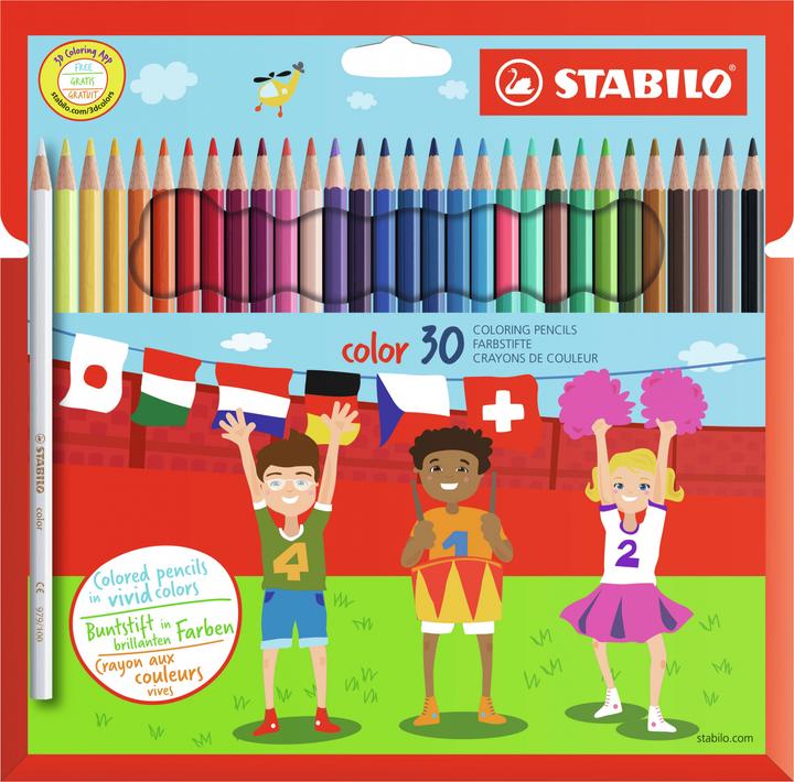 Actual product image STABILO Coloured pencils colour, hexagonal, box of 30, coloured lacquered, lead thickness: 2.5 mm, length: (Sorted, 30 x)