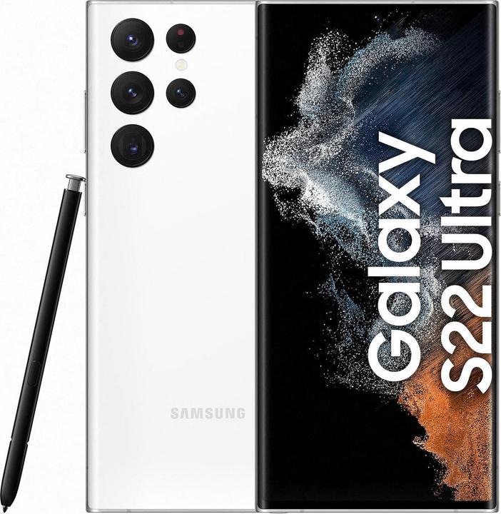 Re!commerce Galaxy S22 Ultra 5G (256 GB, White, Weiss, 6.80", 108 Mpx, Dual SIM, B / Sehr gut)