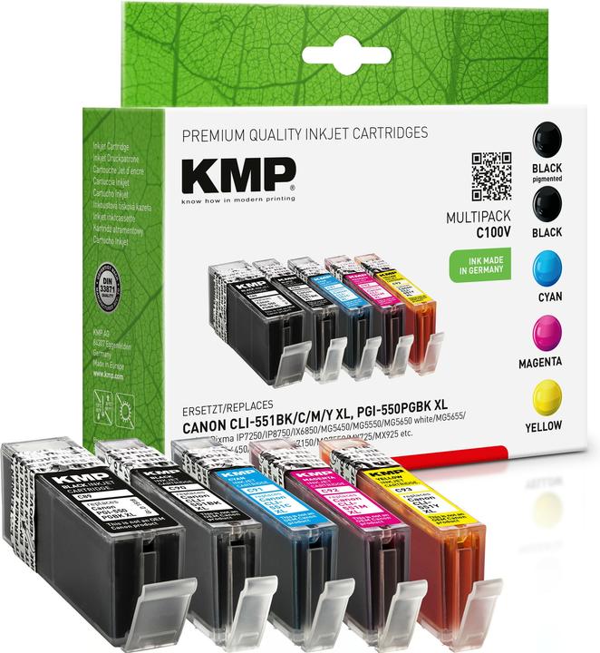 KMP C100V Multipack compatible with Canon PGI-550/CLI-551 XL (M, Y, FC, C)