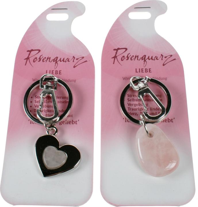 Immagine prodotto Roost Portachiavi Love G226 Rose Quartz 2 motivi ass. (Quarzo rosa)