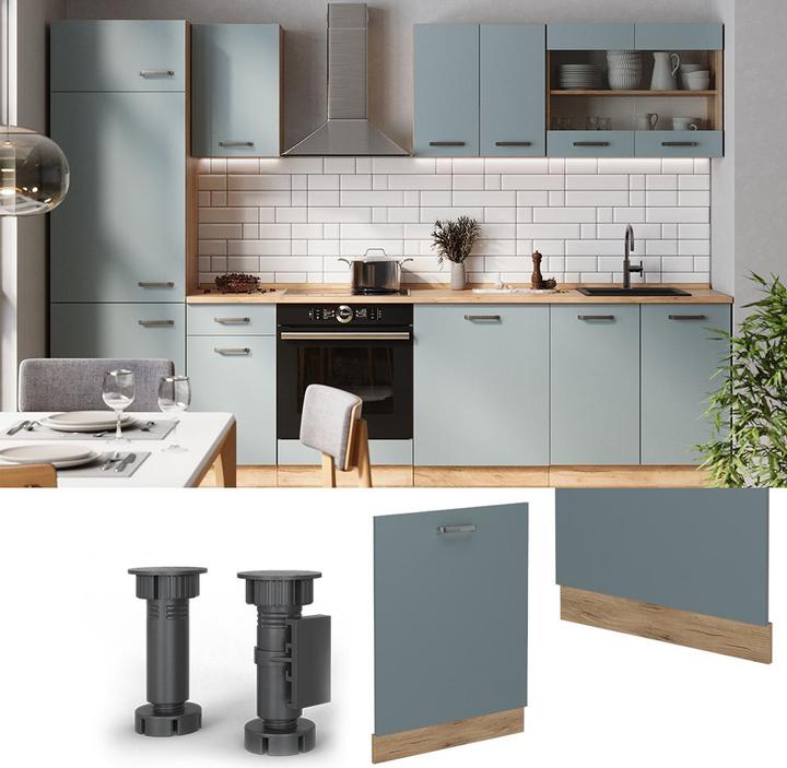 Produktbild Vichy Geschirrspülblende R-Line, Blau-Grau/Goldkraft Eiche, 60 cm, AP Anthrazit