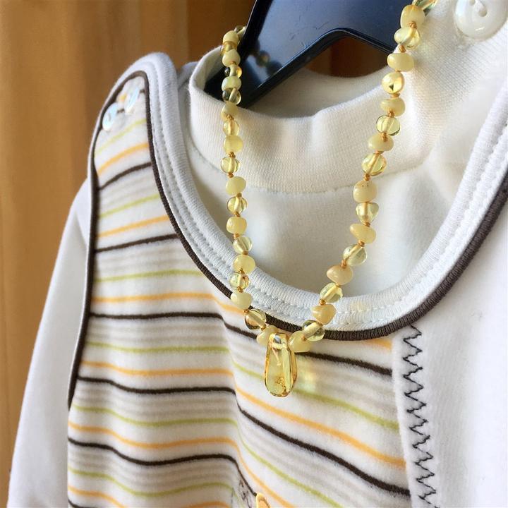 Actual product image Amberos Natural amber necklace with pendant Baroque