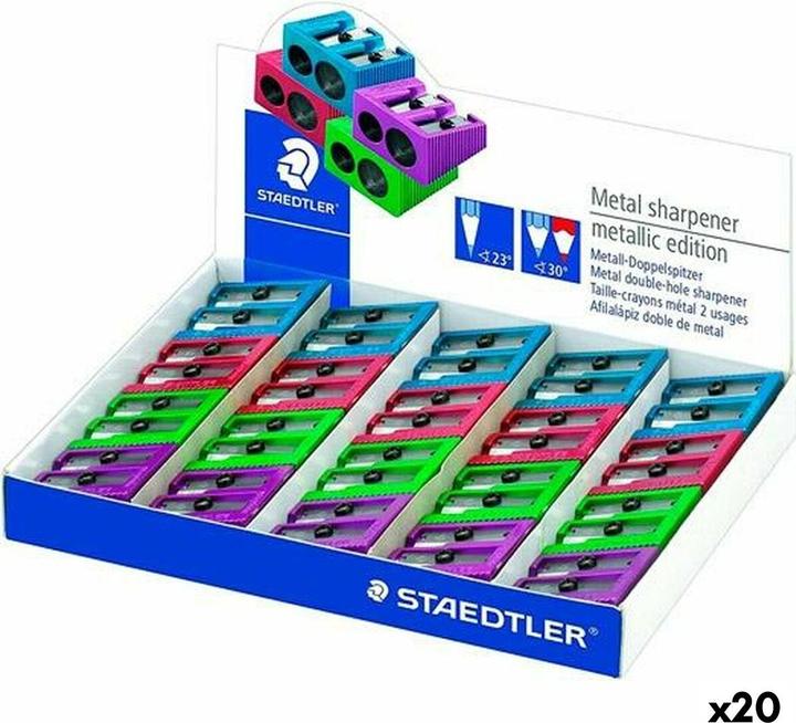 Immagine prodotto Staedtler Temperino doppio in metallo, display da 20 pezzi per matite di spessore normale fino a 8,2 mm /