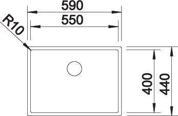 Produktbild Blanco Claron 550-U (Unterbauspüle, 44 cm, 59 cm)