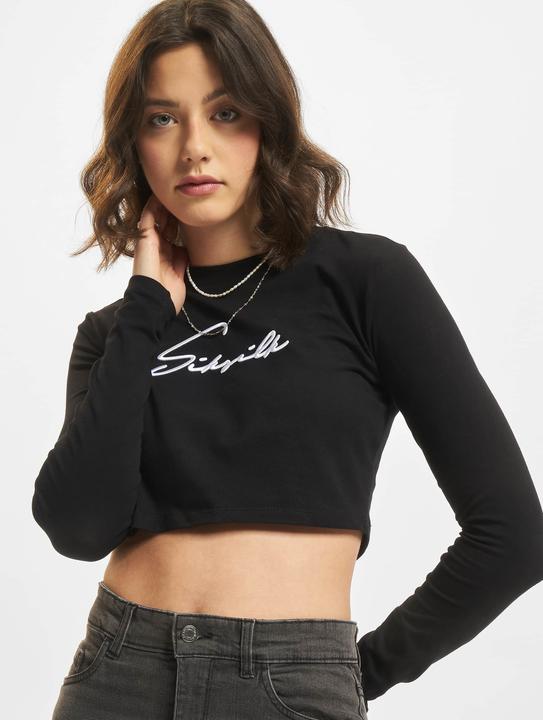 Siksilk Sik Silk Long Sleeve Signature Crop T-Shirt - 82041 (M)
