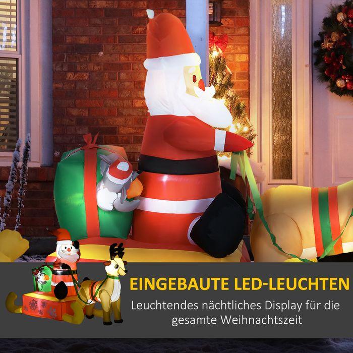 Actual product image Swisshandel24 Aufblasbar Weihnachtsdeko 1,22 m Weihnachtsmann mit LED-Beleuchtung Gartendeko